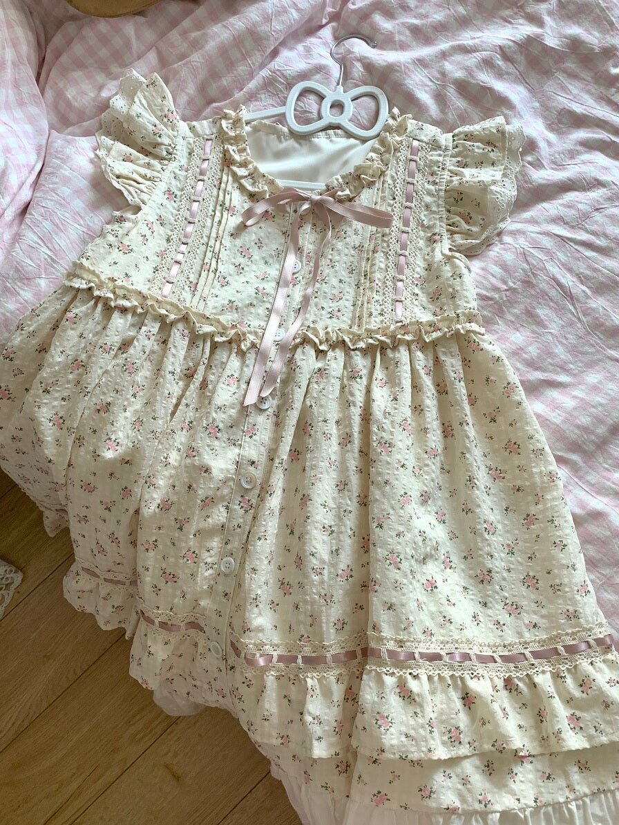 Kawaii Ballerina Dress – Floral Tiered First Love Dress dress Blurred Bear