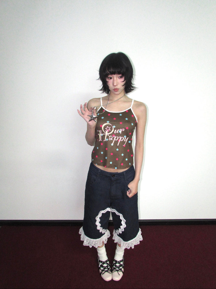 OurHappy Retro Star Tank Top | Summer Contrast Strap Camisole camisole Our Happy