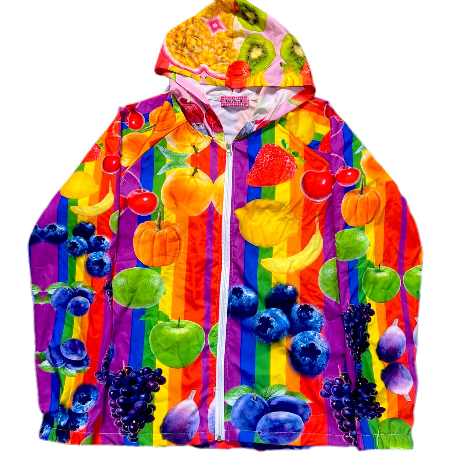 Harajuku Jacket Fruits Print Jacket Summer Wear Jacket Hooded Sun Shirt jacket Leerroo