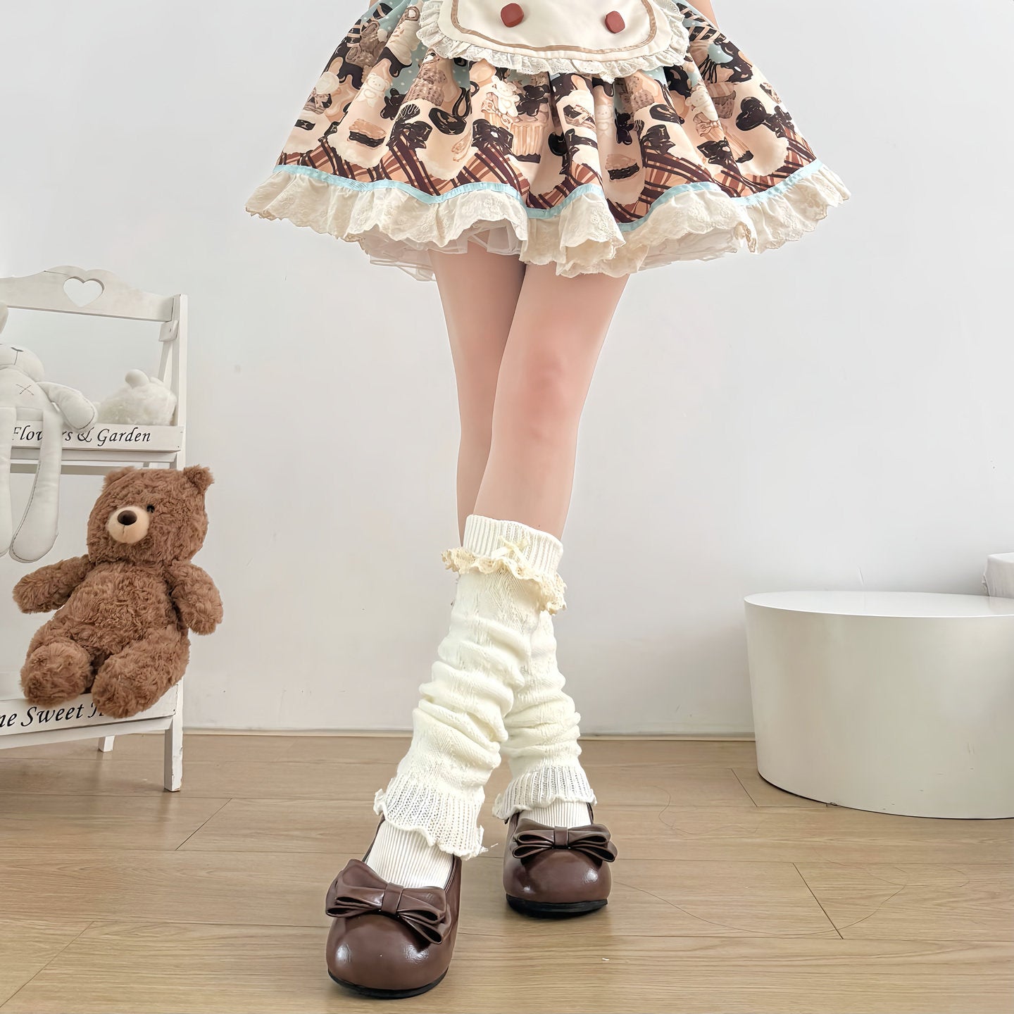 2 Bears - Kawaii Lace Bow Leg Warmers leg warmmers 2 bears