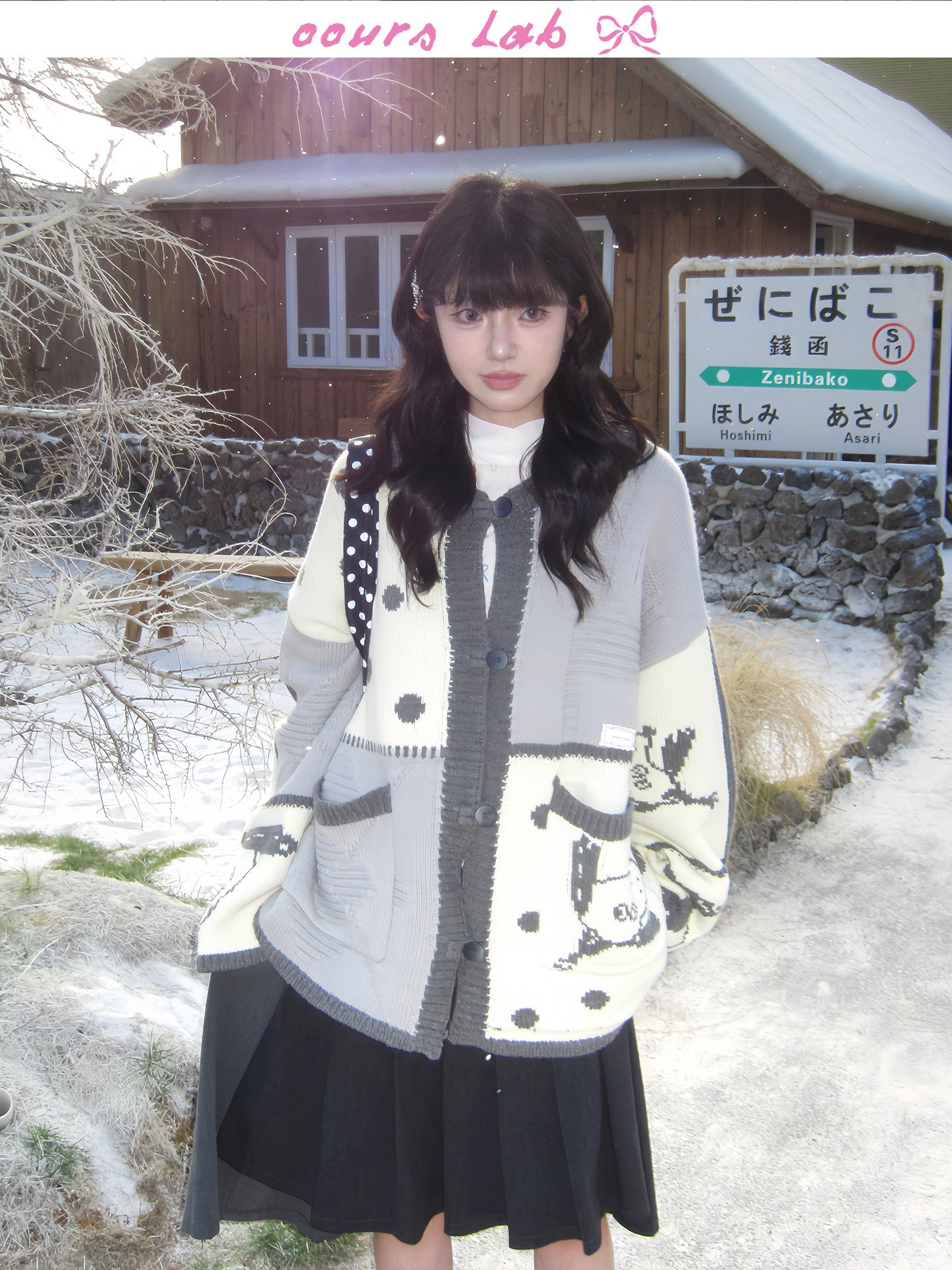 OOURSLAB - Christmas Puppy Jacquard Cardigan cardigan OOURSLAB