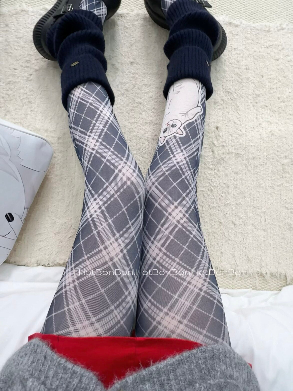 Hot BonBon - Blue Cat Argyle Tights tights Hot BonBon
