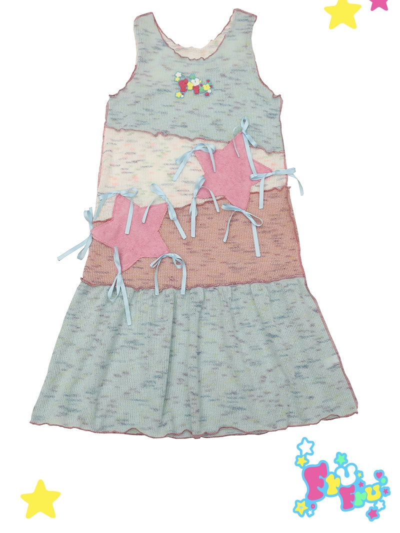 frufru Knitted Star Dress | Patchwork Loose Sweet Vest Dress dress frufru