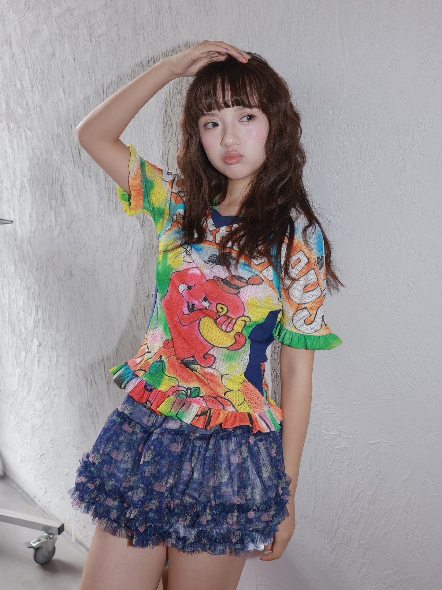 tntntutu Y2K Colorblock Heart Mesh Jersey Top – Sporty Kawaii Harajuku T-Shirt tshirt tntntutu