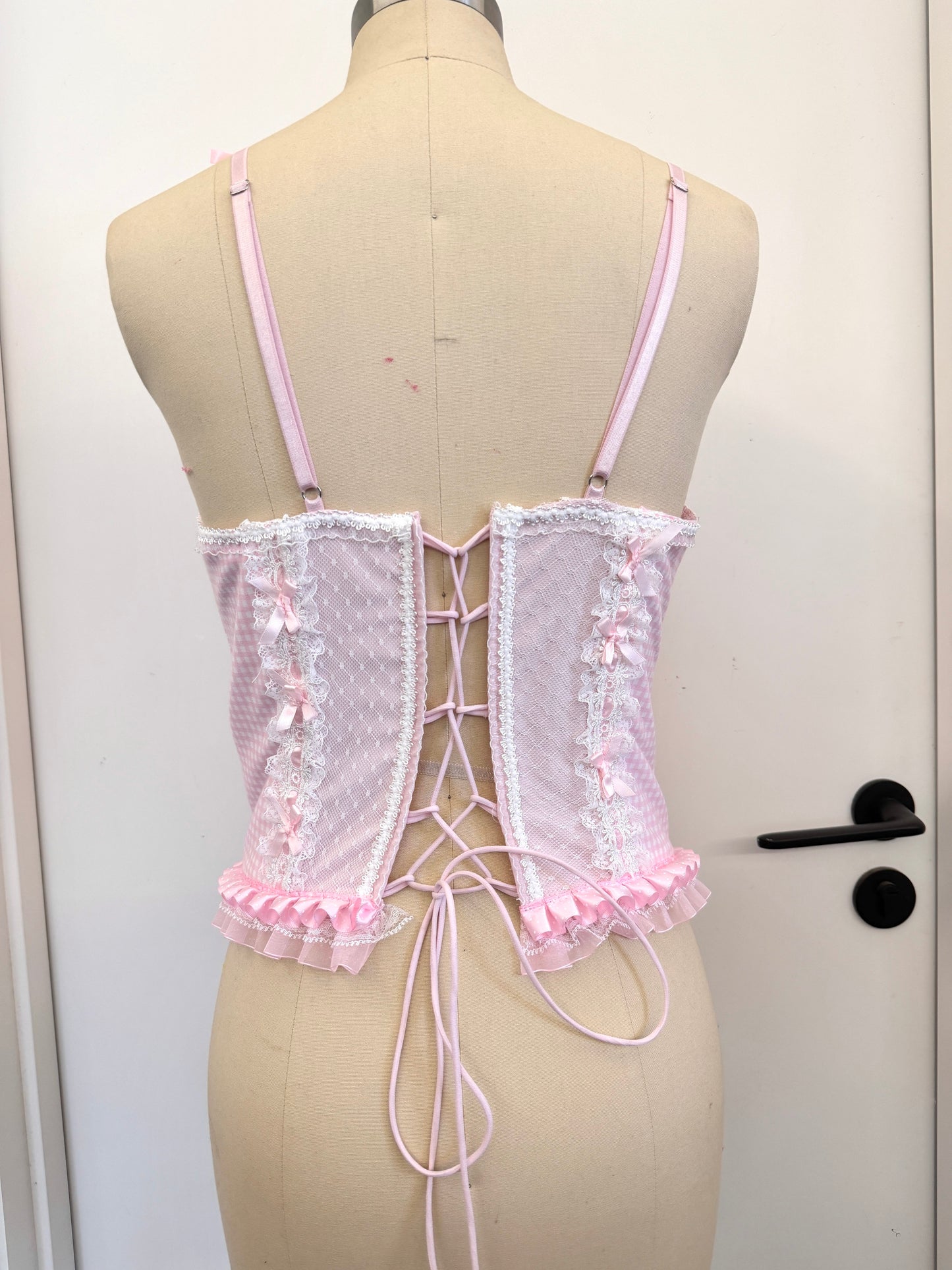 RedDevil - Subculture Pink Lace Bow Cami Top camisole Red Devil