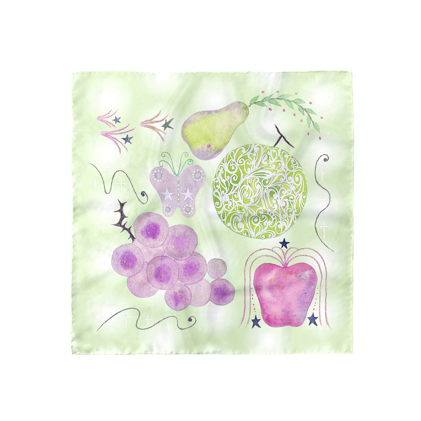 FRUITS Original Kerchief | Fruit Paradise Printed Square Scarf Kerchief Fruits