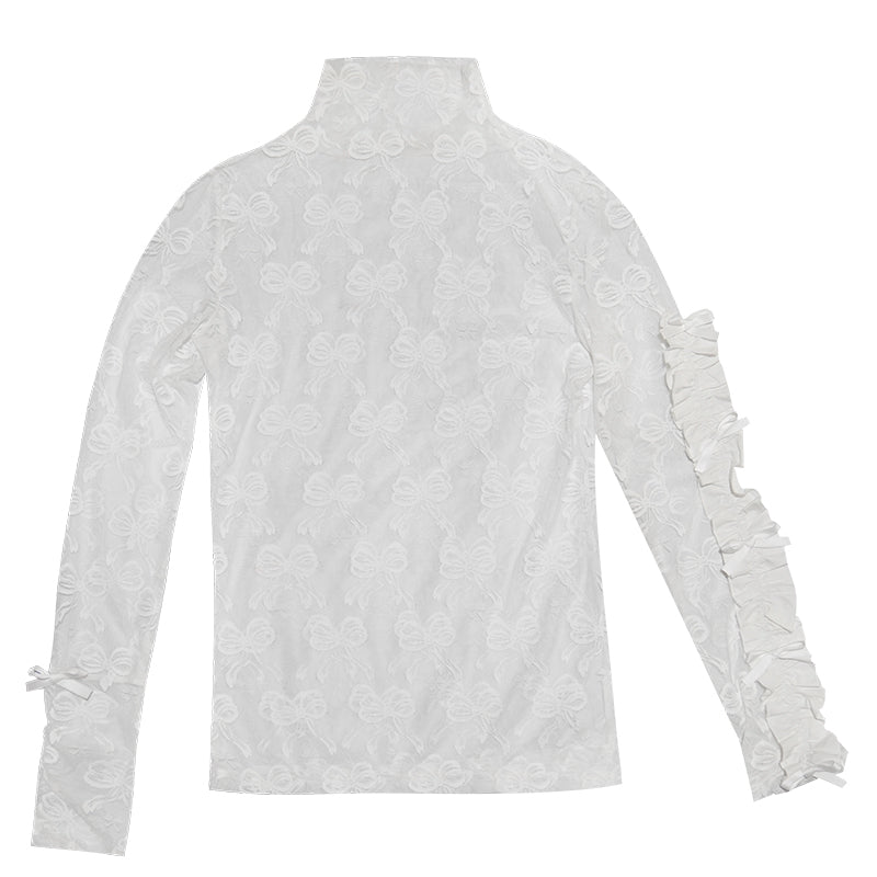 Daytoday Everyday Institute Harajuku Top Bow Embroidery Base Shirt Long Sleeve shirt daytoday everyday institute