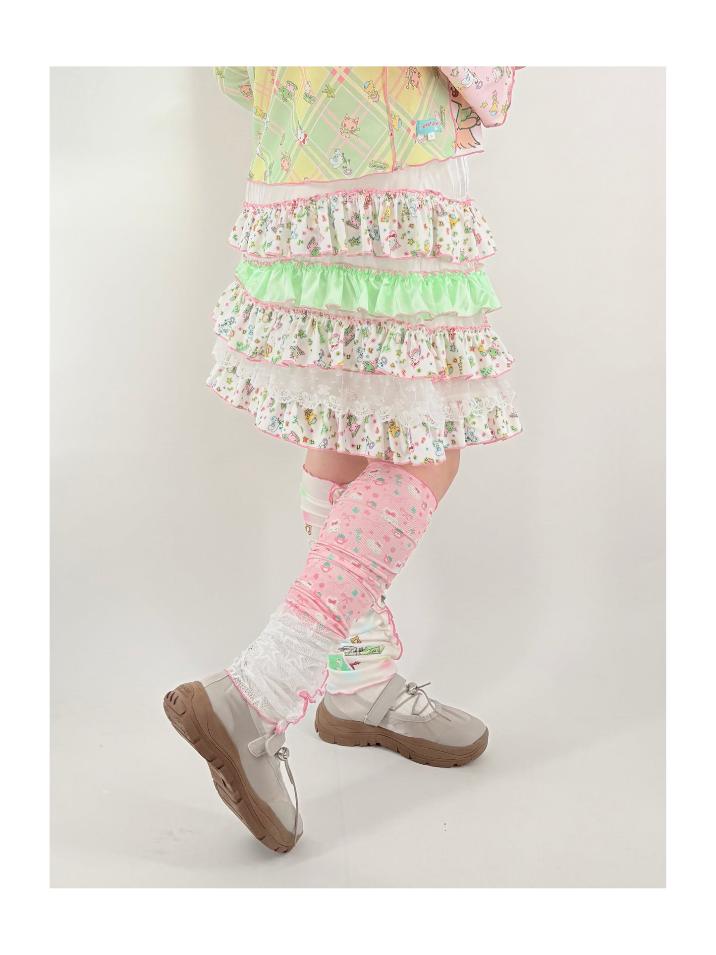 shishihshop - Kawaii Layered Print Skirt skirt shishihshop