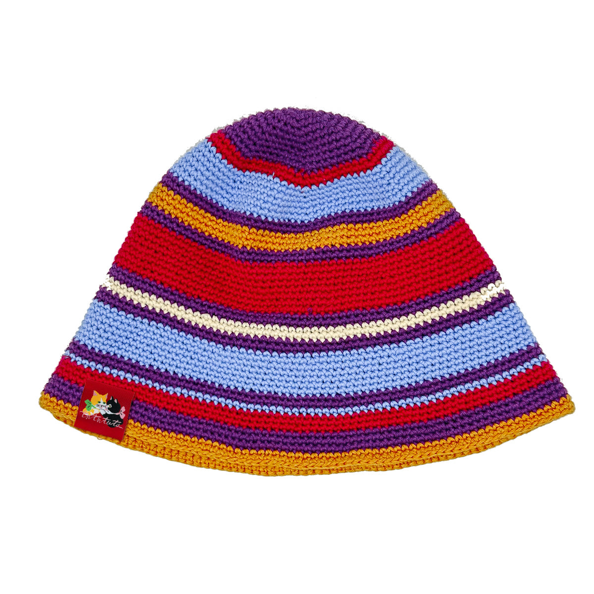 Tntntutu - Decora Kei Colorful Striped Crochet Bucket Hat hat tntntutu