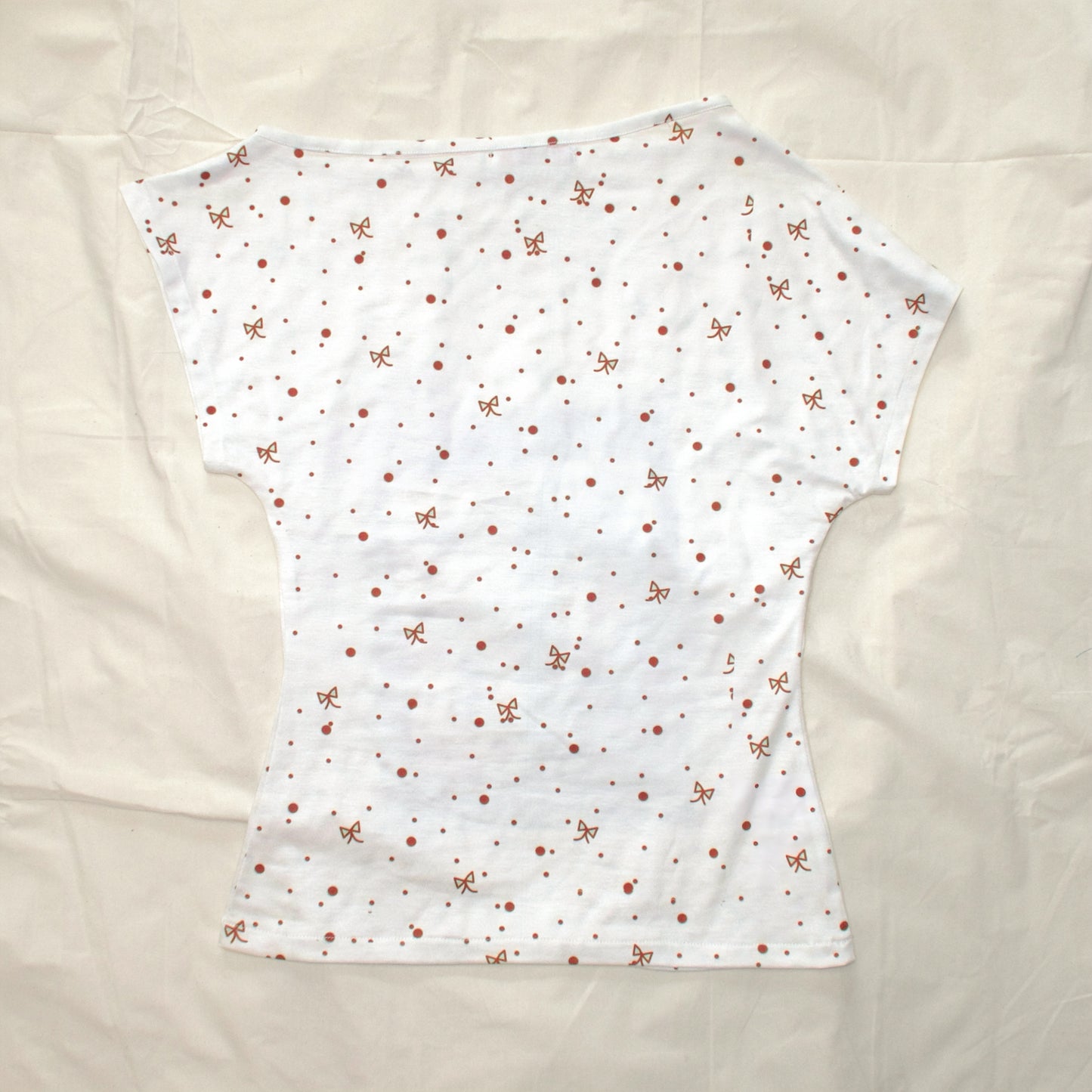 YJM with biubiu - Mint White Polka Dot Fitted Short Sleeve Top shirt YJM with biubiu