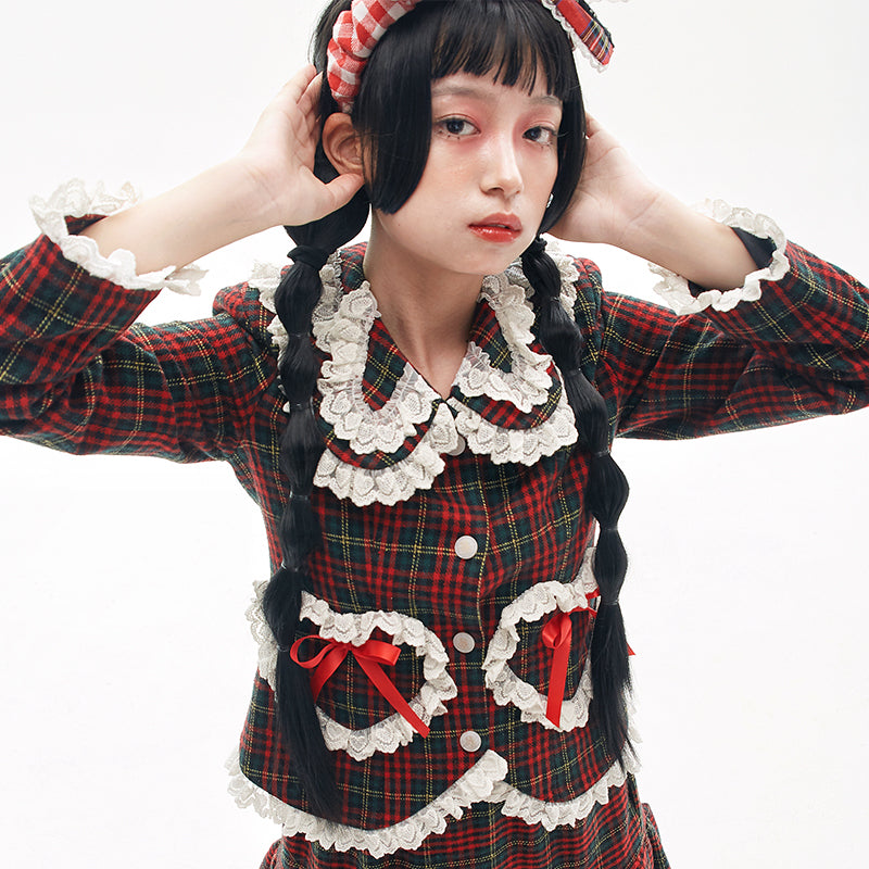 SOS MEME CLUB - Showa Retro Red Blazer jacket SOS MEME CLUB