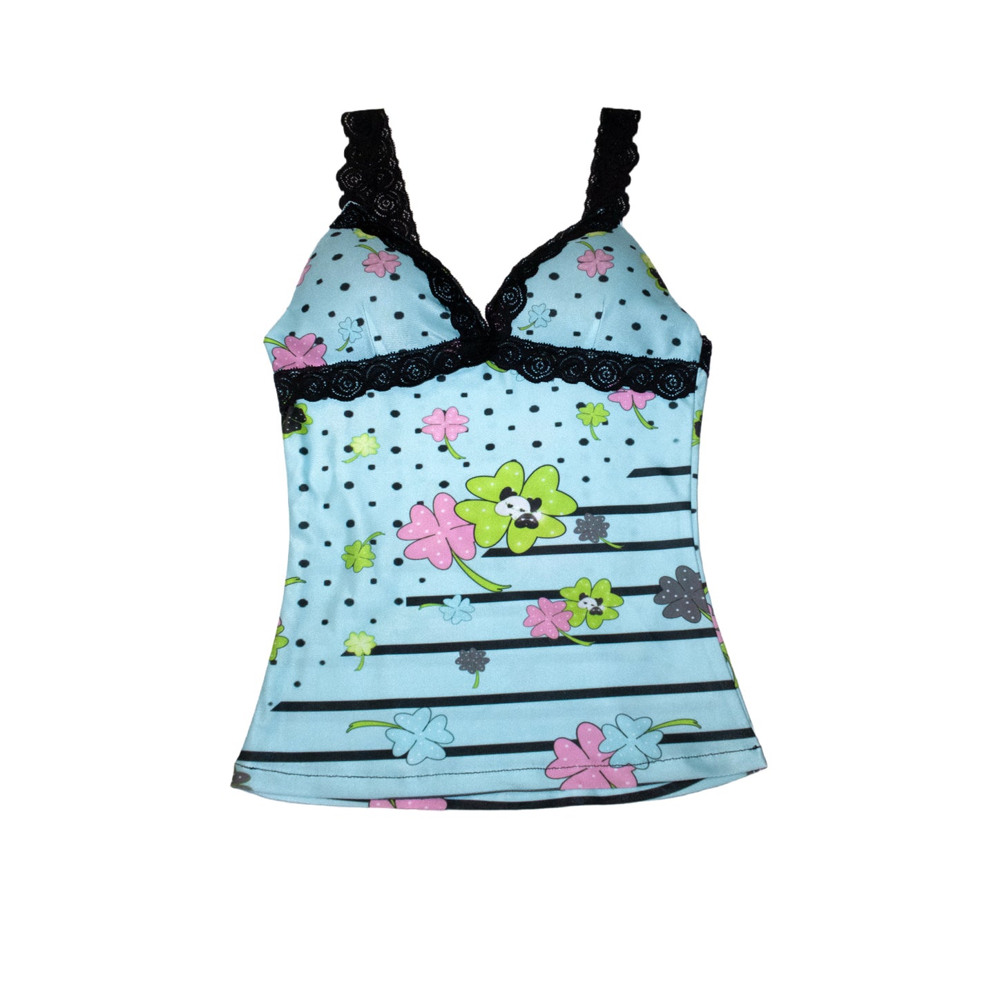 YJM with biubiu Lucky Whisper Clover Lace Camisole tank top YJM with biubiu