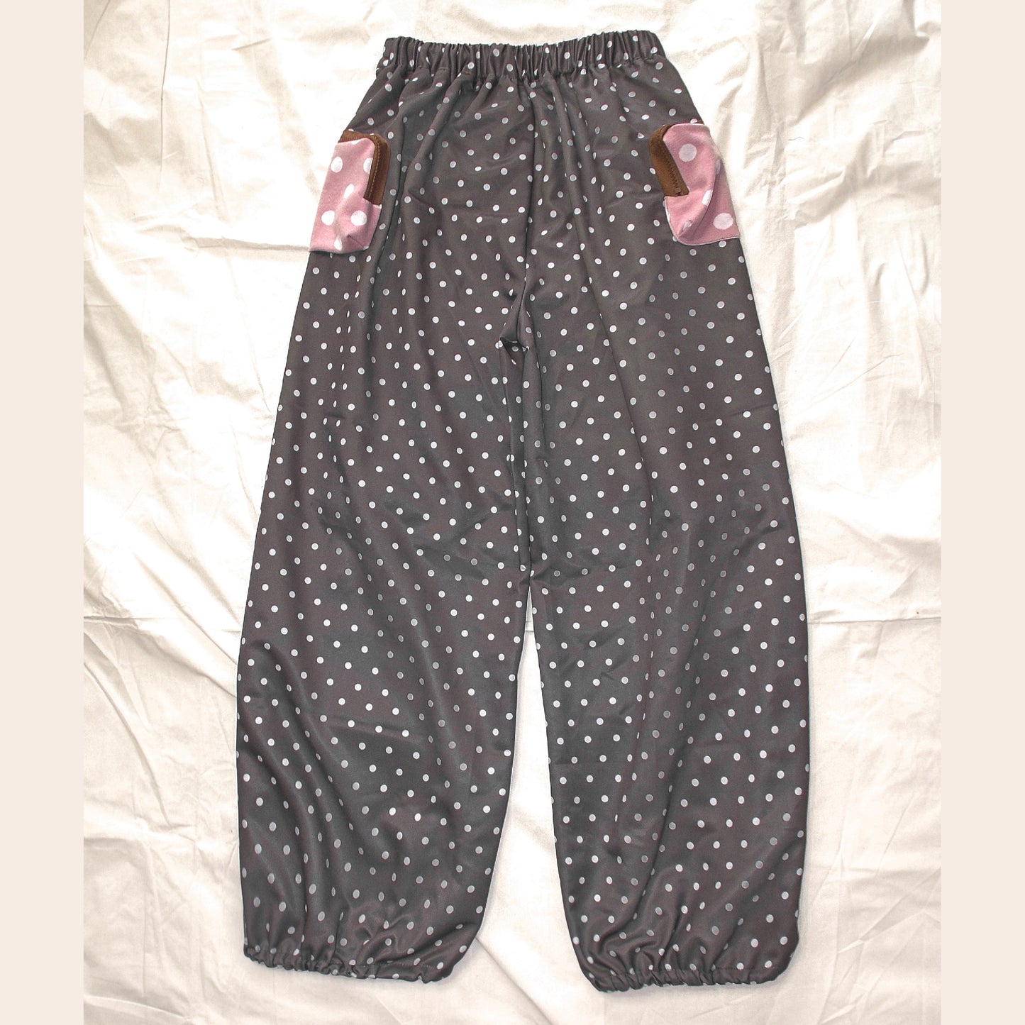 YJM with biubiu - Polka Dot Bow Loose Trousers with Large Pockets pants YJM with biubiu