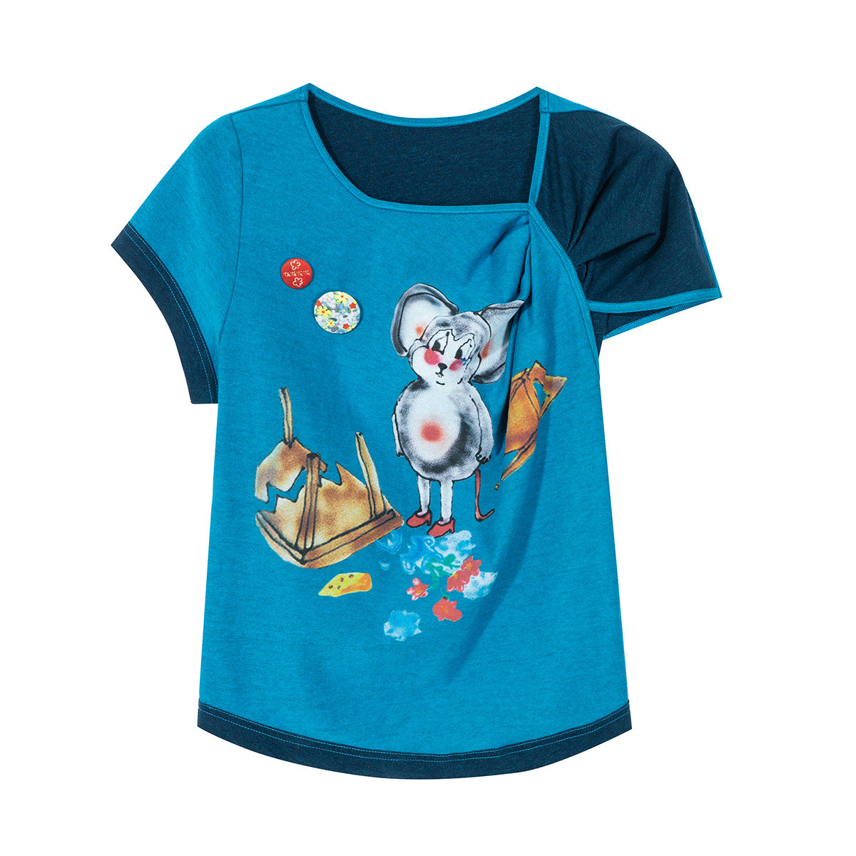 Tntntutu - Decora Kei Blue Mouse Knot T-Shirt tshirt tntntutu