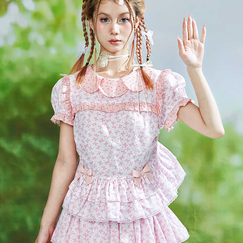 SOS MEME CLUB – Showa Pink Doll Collar Shirt shirt SOS MEME CLUB