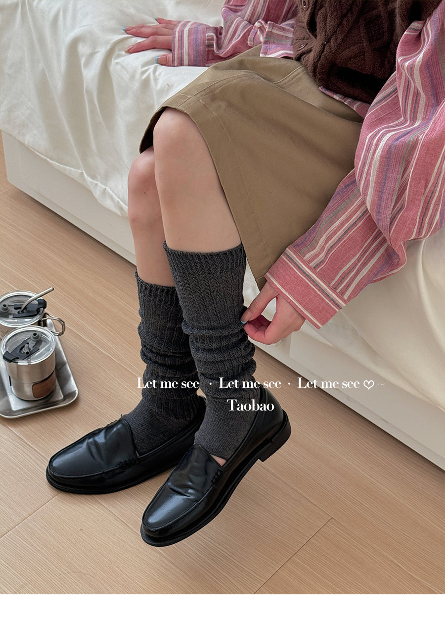 LET ME SEE 复古高级感舒适踩脚袜套 中筒堆堆袜显腿细百搭腿套 sock let me see