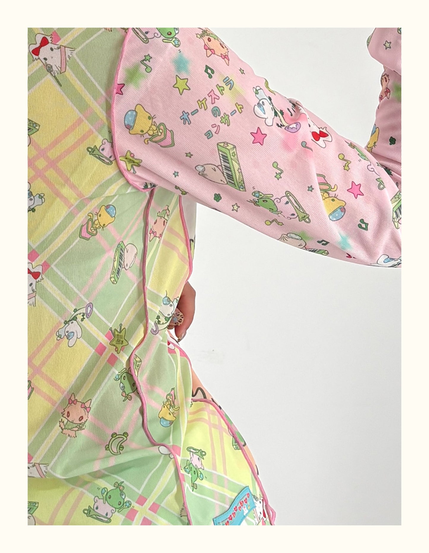 Shishihshop Animal Print Drawstring Top | Kawaii Short Sleeve Shirt | Puff Sleeve Shirt shirt shishihshop