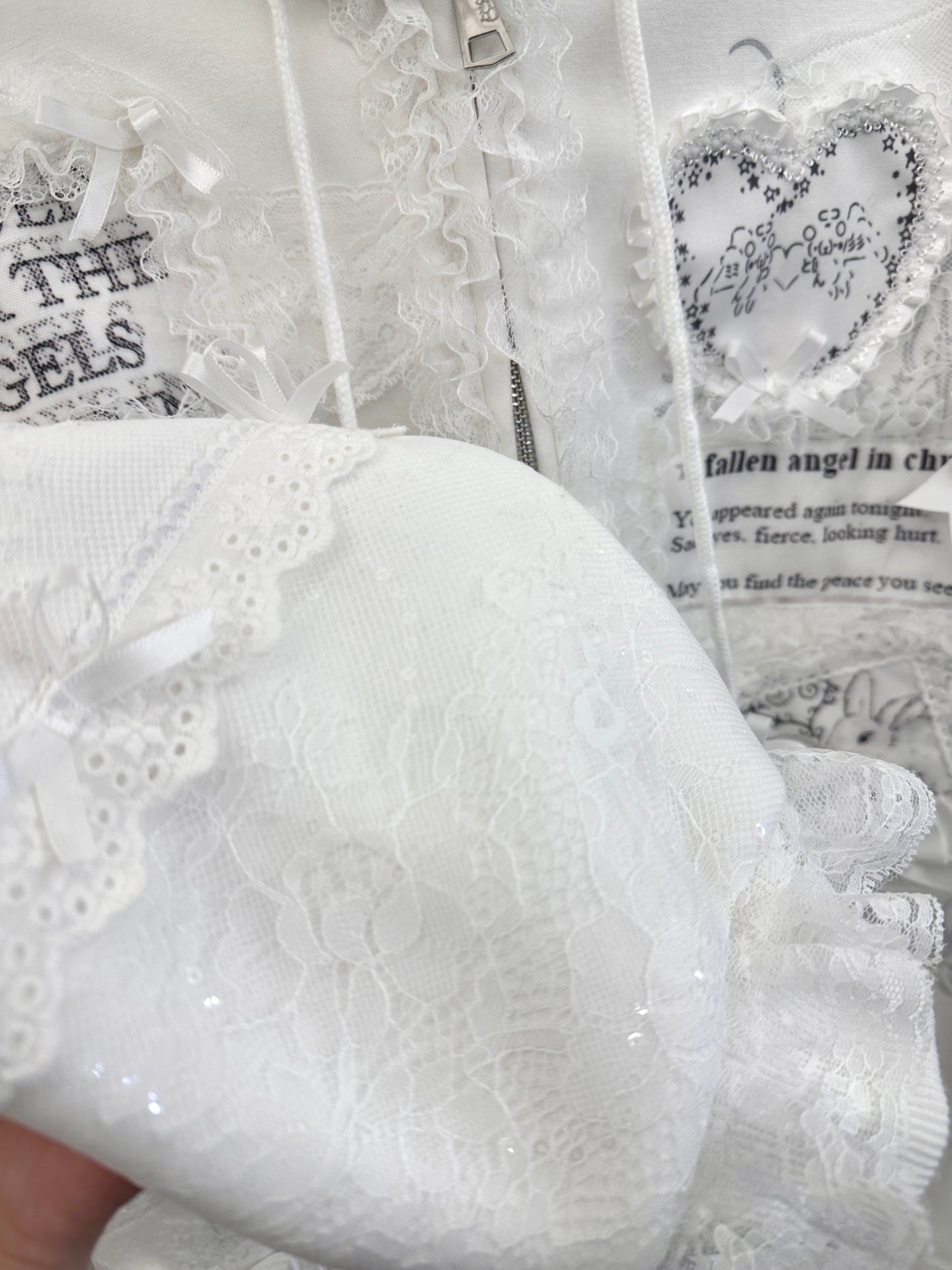 RedDevil - Harajuku Kawaii Lace Fleece Hoodie coat Red Devil