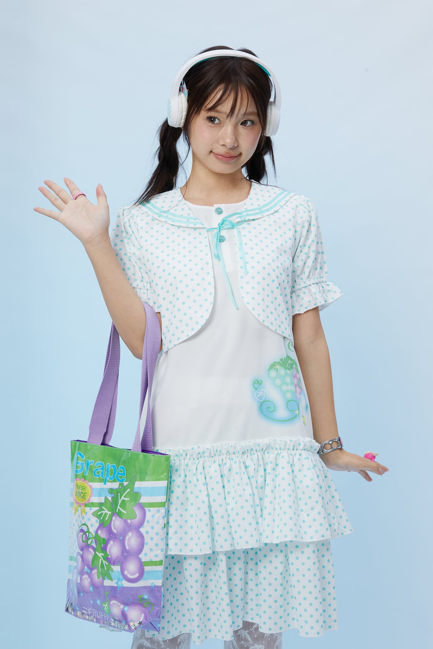 FruFru - Kawaii Polka Dot Sailor Dress dress frufru