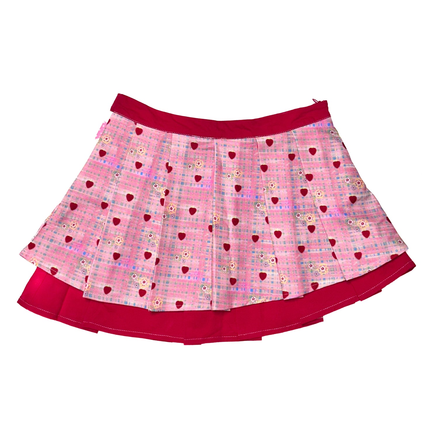 YJM with biubiu Strawberry Skirt | Asymmetrical Low-Waist Skirt with Shorts skirt YJM with biubiu