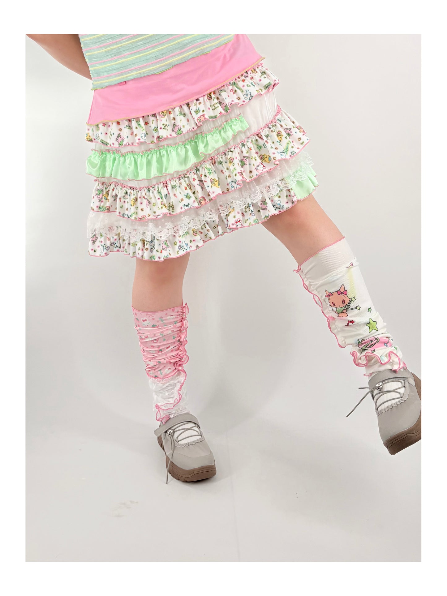 shishihshop - Kawaii Layered Print Skirt skirt shishihshop