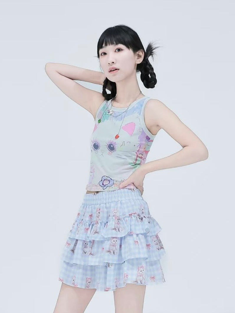 MeowMeow Bug – Decora Kei Cartoon Slim Fit Tank Top vest MeowMeow Bug
