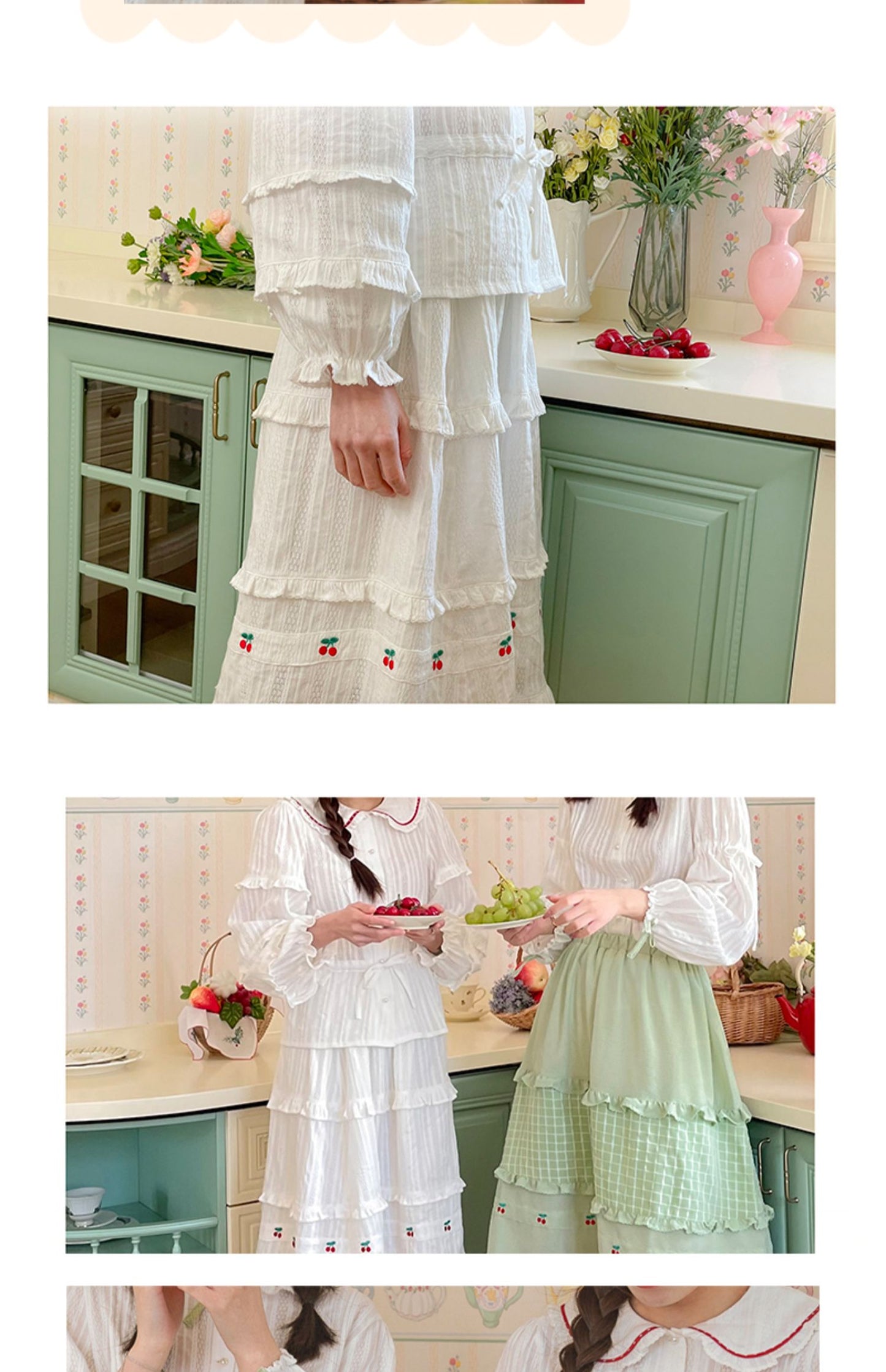Little Berry - Lace Texture Embroidered White Blouse shirt Little Berry