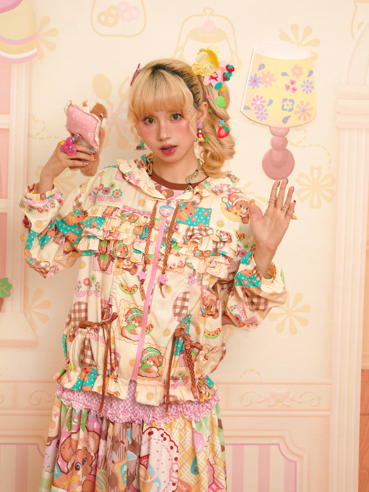Lutra Jump - Decora Kei Patchwork Hooded UPF50 Sun Jacket jacket Lutra Jump