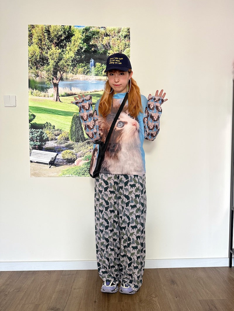 Decora Kei Base Shirt – Summer Cat Print shirt bunnybunnygun
