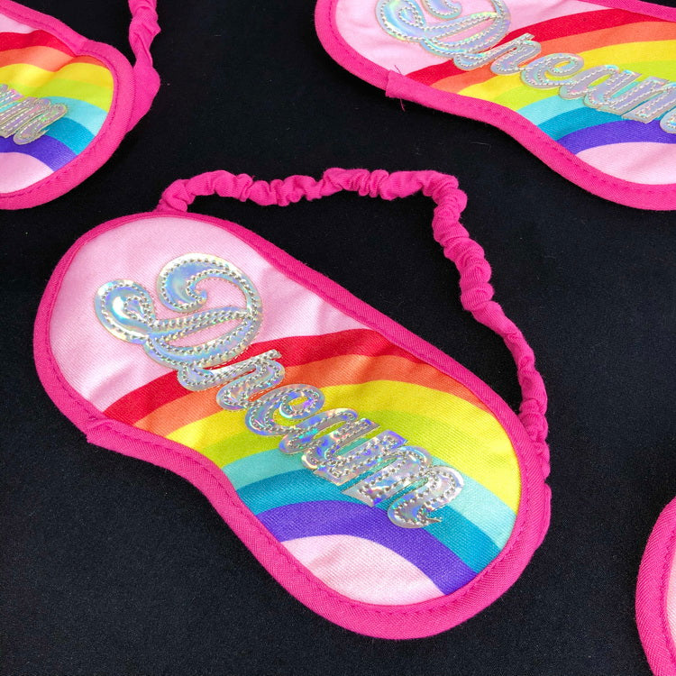 StrangeLab Decora Eye-mask | Rainbow Sweet Sleep Mask | Laser Letter Office Nap Eye Mask accessory strangelab