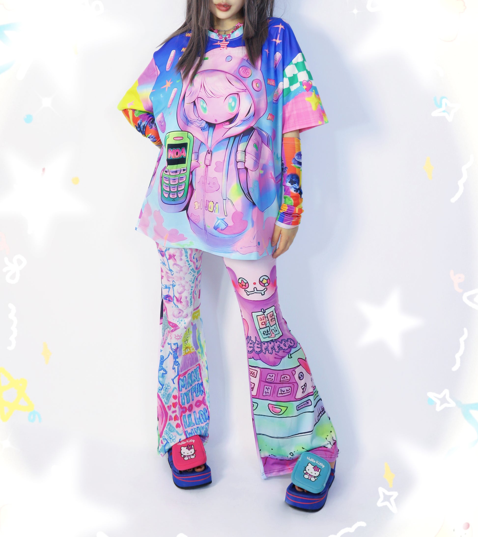 LEERROO Harajuku Cartoon T-Shirt | Oversized Graphic Tee tshirt Leerroo
