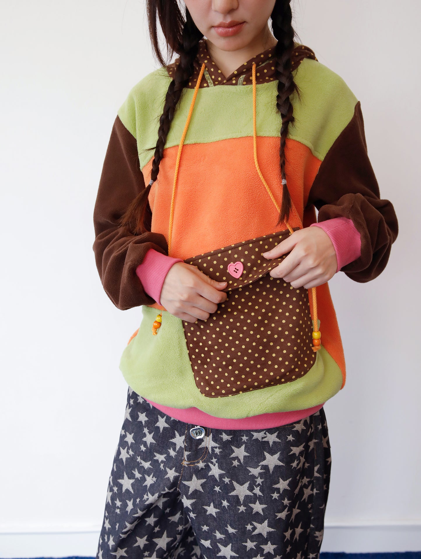 FRUITS - Kawaii Polka Dot Patch Fleece Hoodie hoodie Fruits