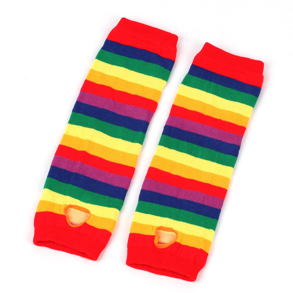 Decora Kei Rainbow Knit Arm Warmers Stretchy sleeves Land Decora