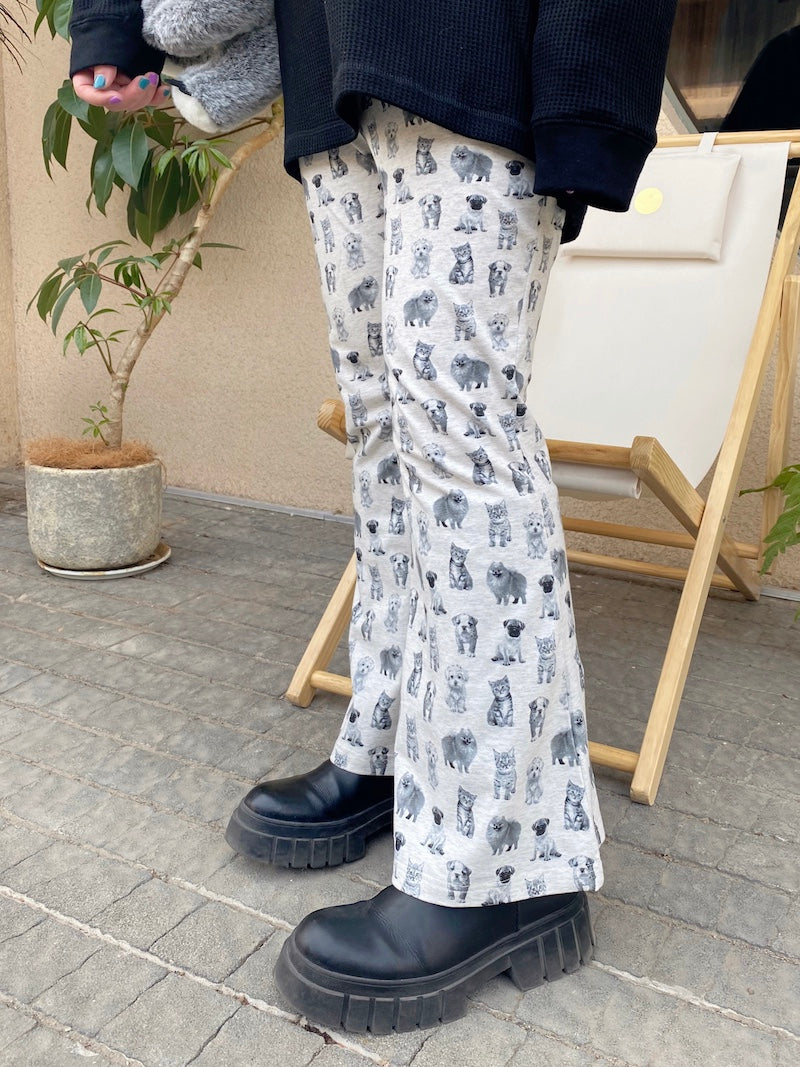 Y2K Wide-Leg Pants – Vintage Animal Print pants bunnybunnygun