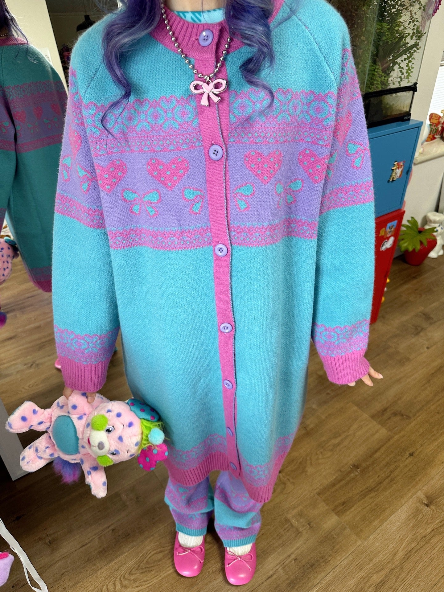 bunnybunnygun - Decora Kei Dopamine Knit Cardigan Oversized sweater dress
