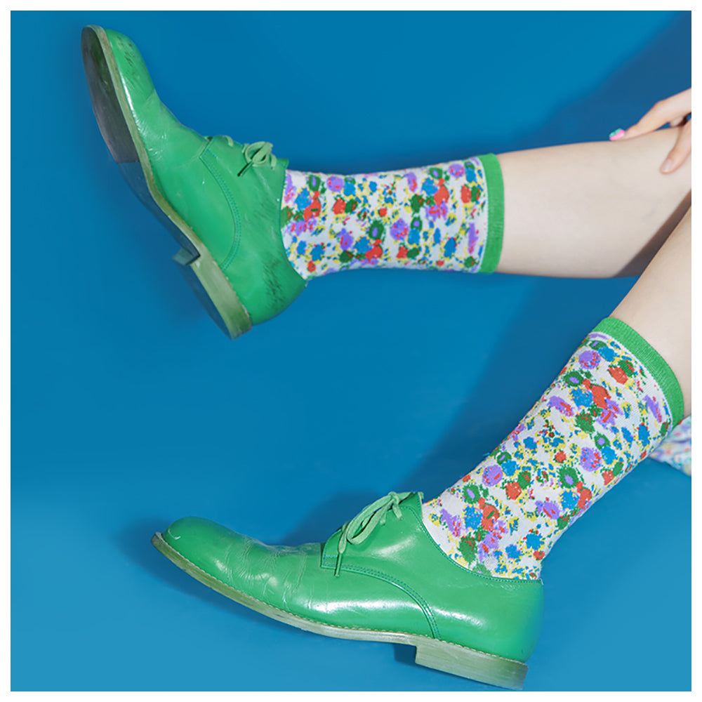 tntntutu Floral Cotton Socks Set | Colorful Mid-Calf Socks for Women | 2 Pairs sock tntntutu
