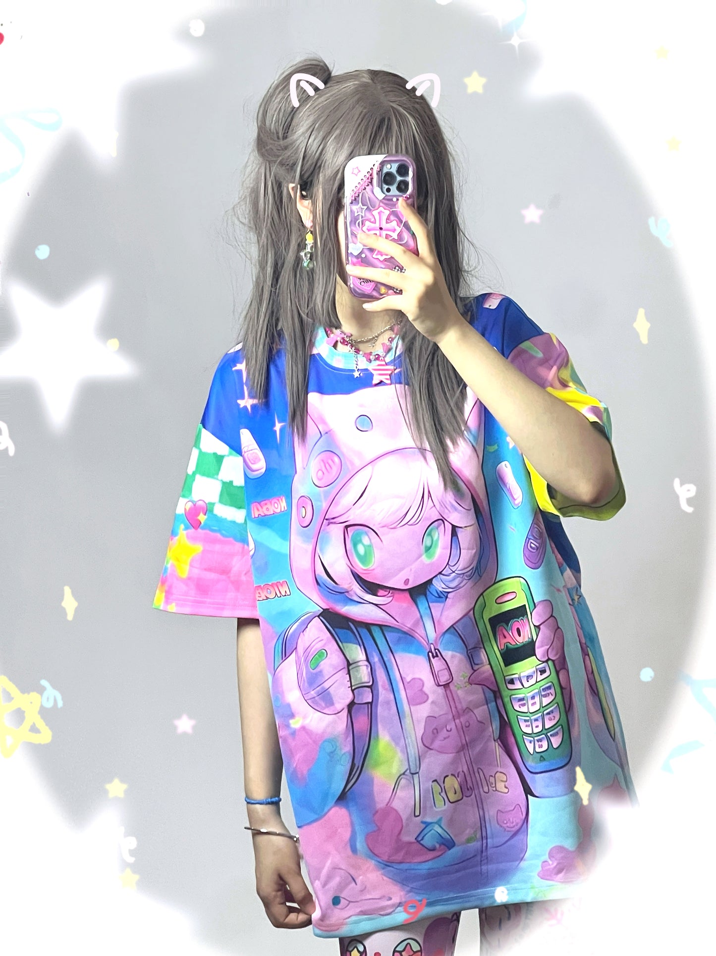 LEERROO Harajuku Cartoon T-Shirt | Oversized Graphic Tee tshirt Leerroo