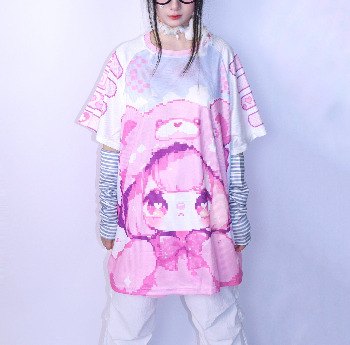 LEERROO - Y2K Decora Alt Graphic Tee with Strawberry Bear Print tshirt Leerroo