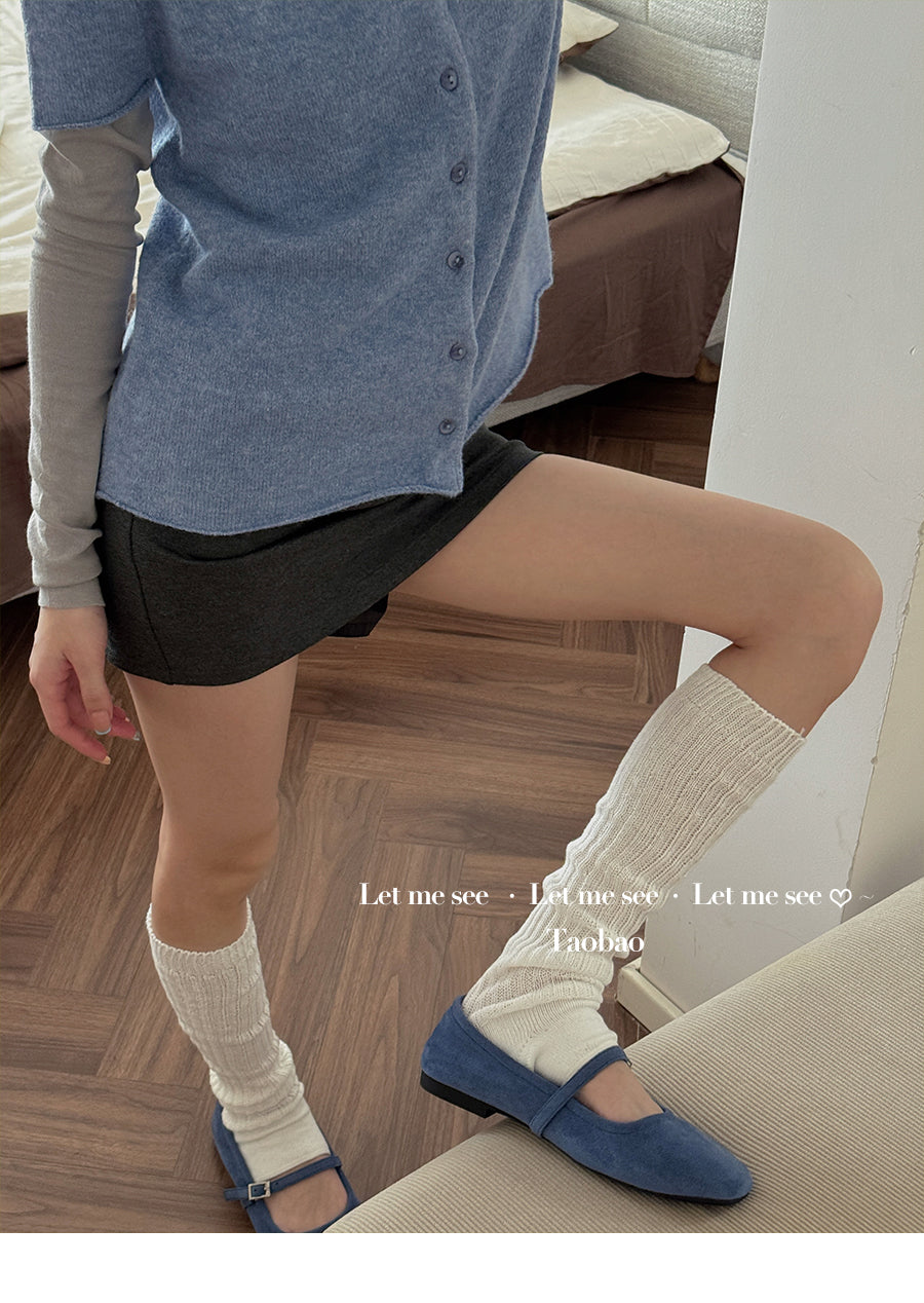 LET ME SEE 复古高级感舒适踩脚袜套 中筒堆堆袜显腿细百搭腿套 sock let me see