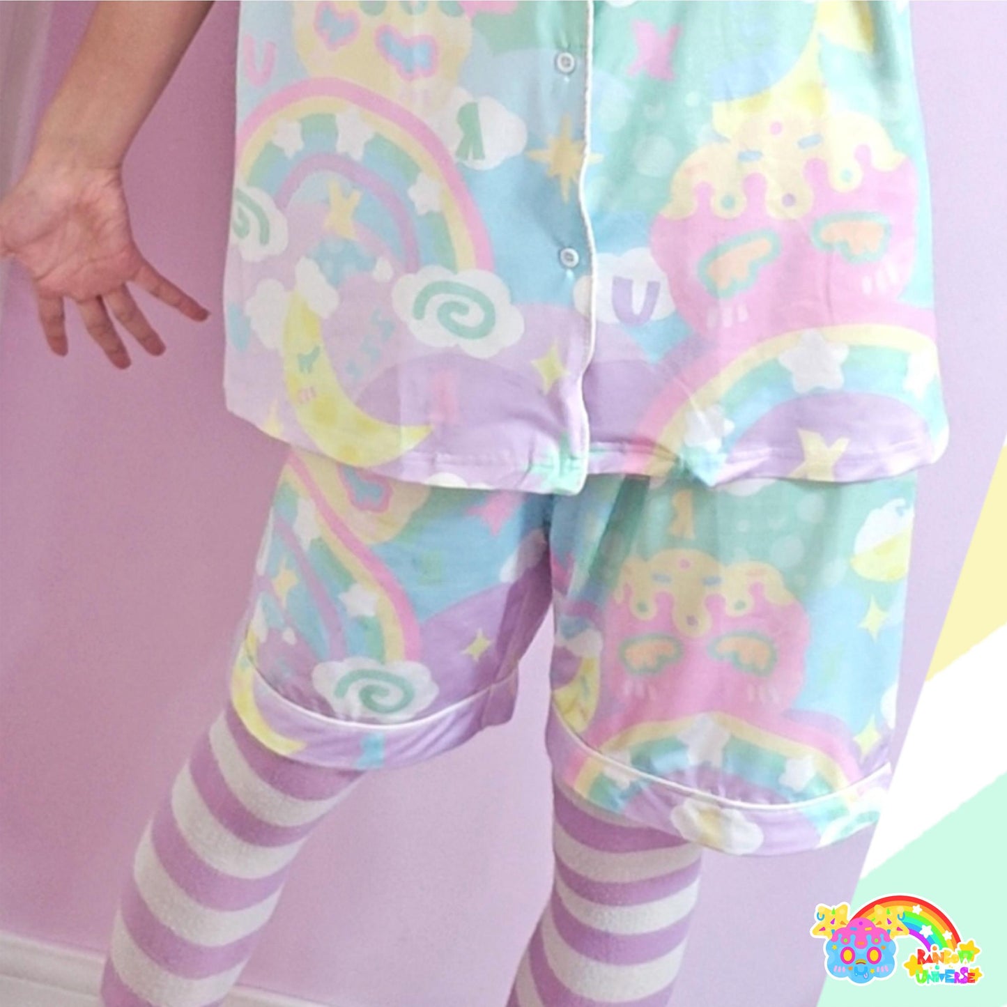 Rainbow Universe RUX - Decora Kawaii Macaron Pajama Set Soft Short Sleeve pajama Rainbow Universe RUX