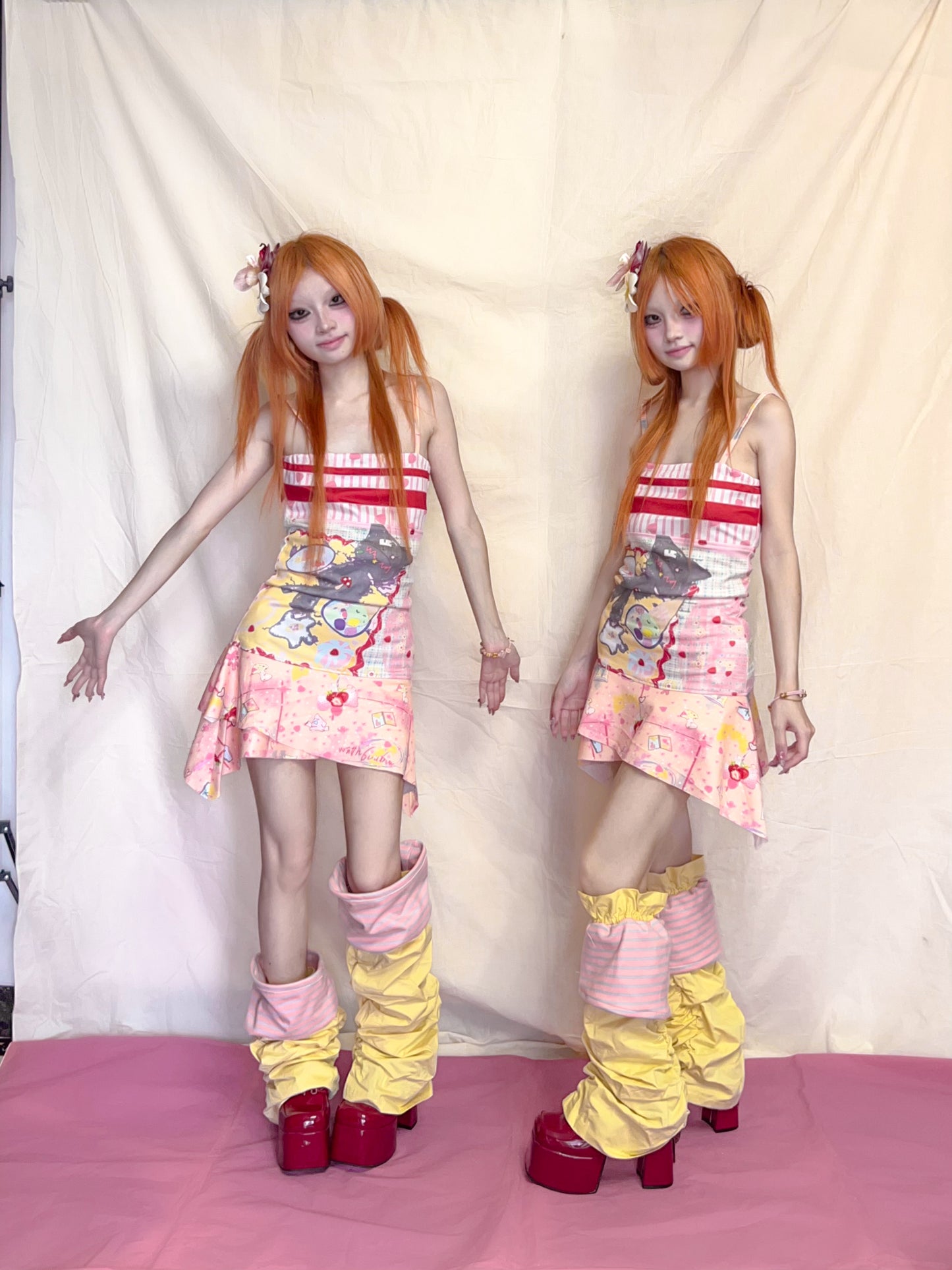 YJM with biubiu Asymmetrical Slip Dress – Y2K Harajuku Kawaii Style Dress dress YJM with biubiu