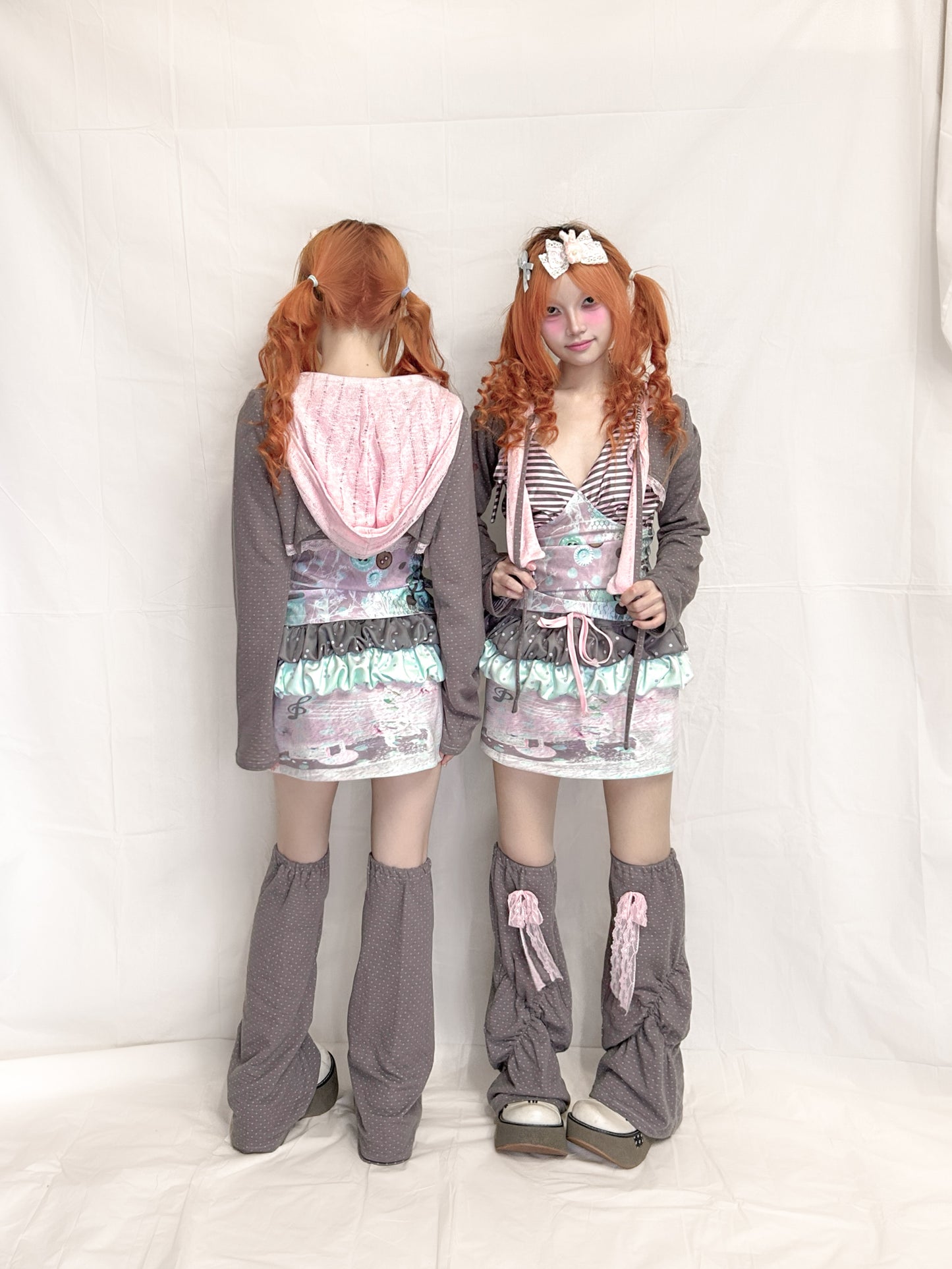 YJM with biubiu - Cream Puff Skirt with 3D Floral Edge skirt YJM with biubiu