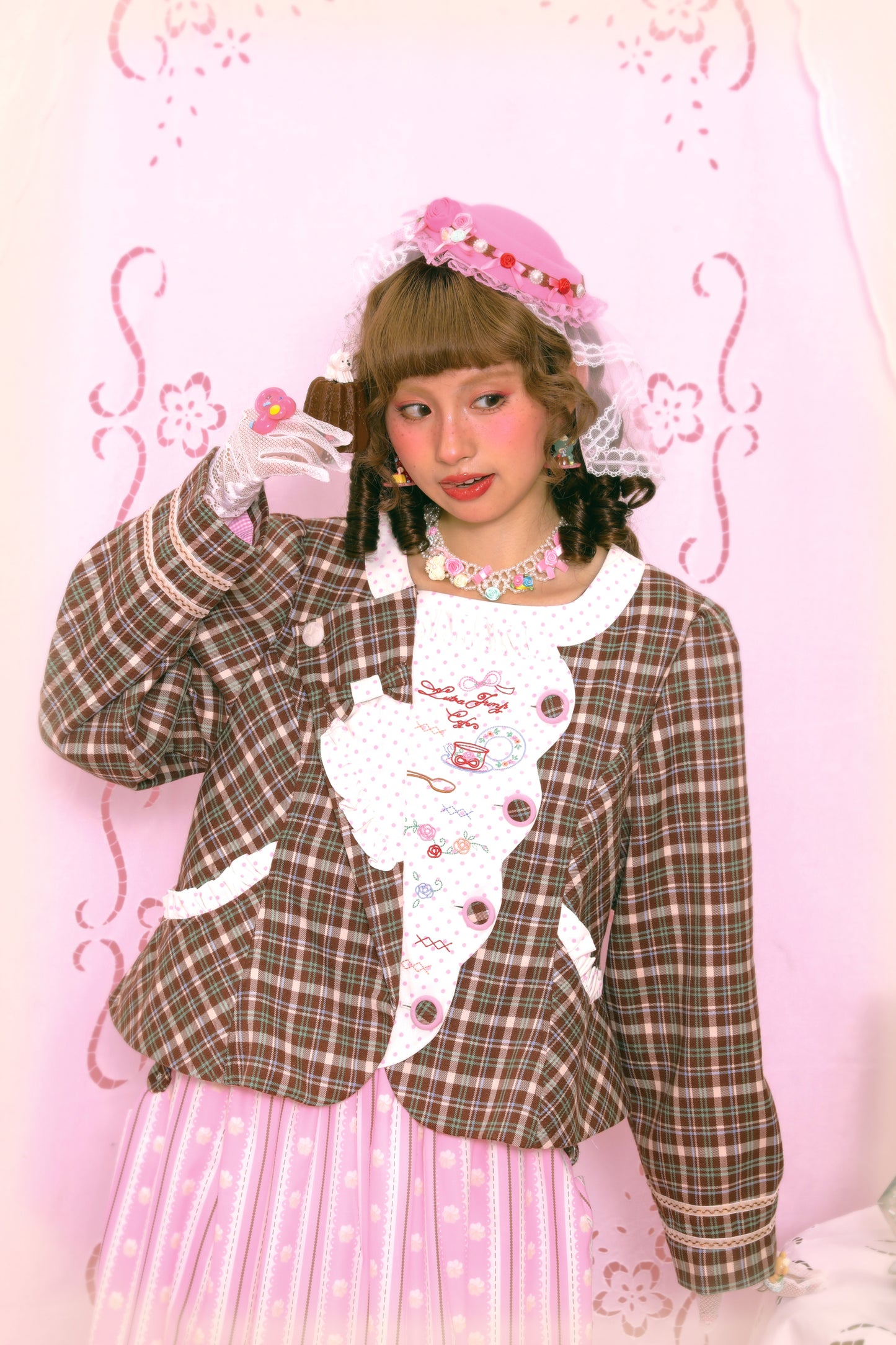 utra Jump - Kawaii Blazer Vintage Pink Brown Jacket jacket Lutra Jump