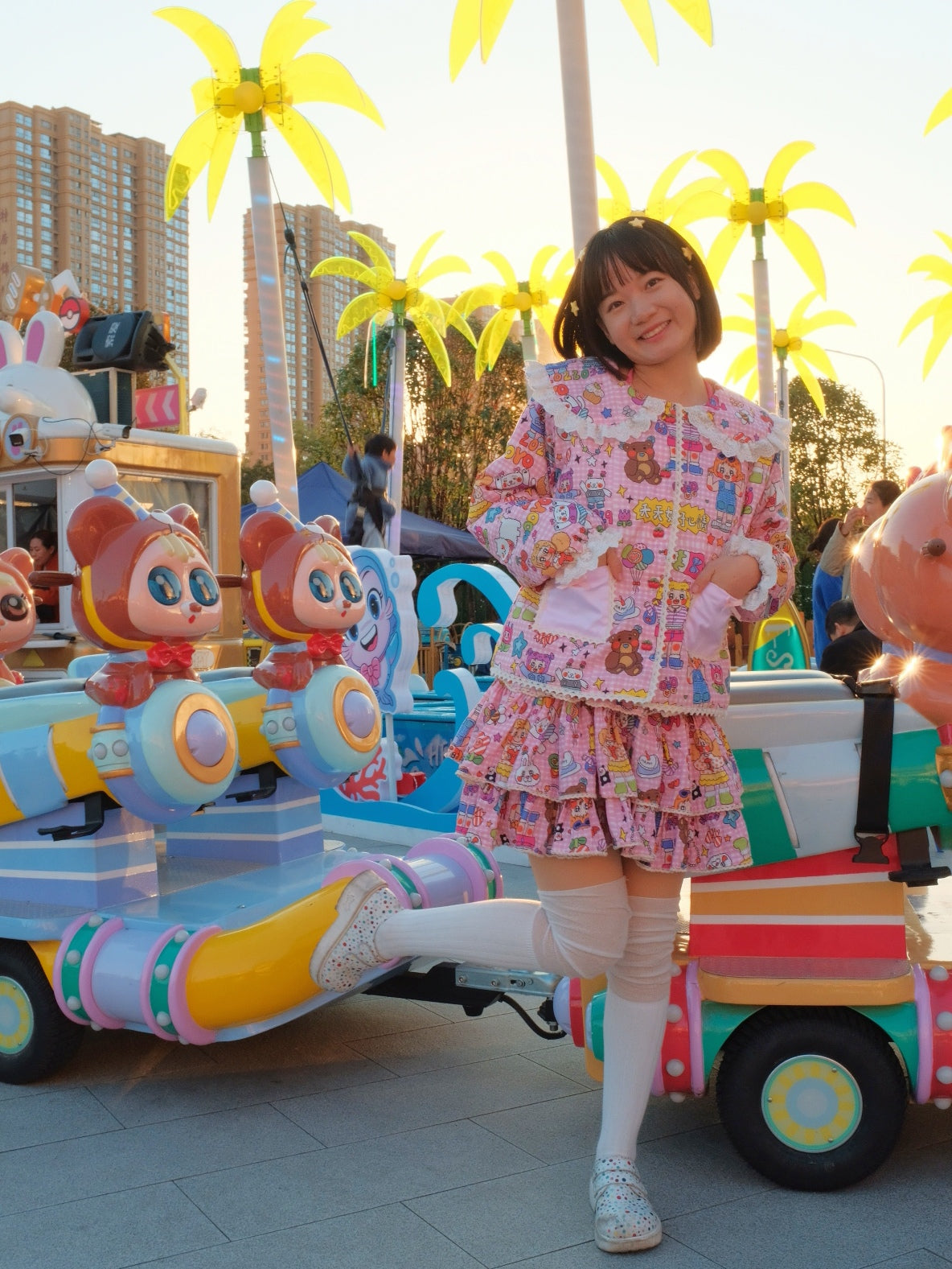 MOOYO Colorful Puffy Cotton Jacket | Cute Harajuku Winter Coat jacket MOOYO Pink S