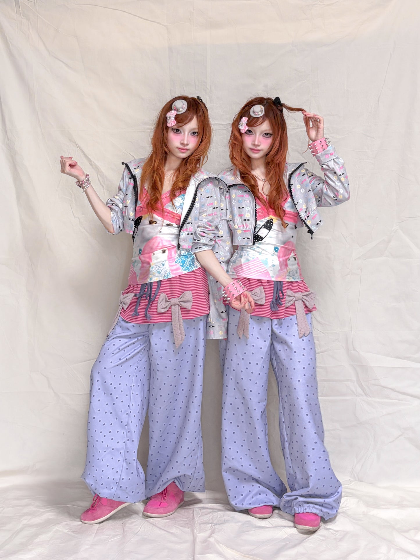 YJM with biubiu - Floral Rhinestone Zip Jacket jacket YJM with biubiu