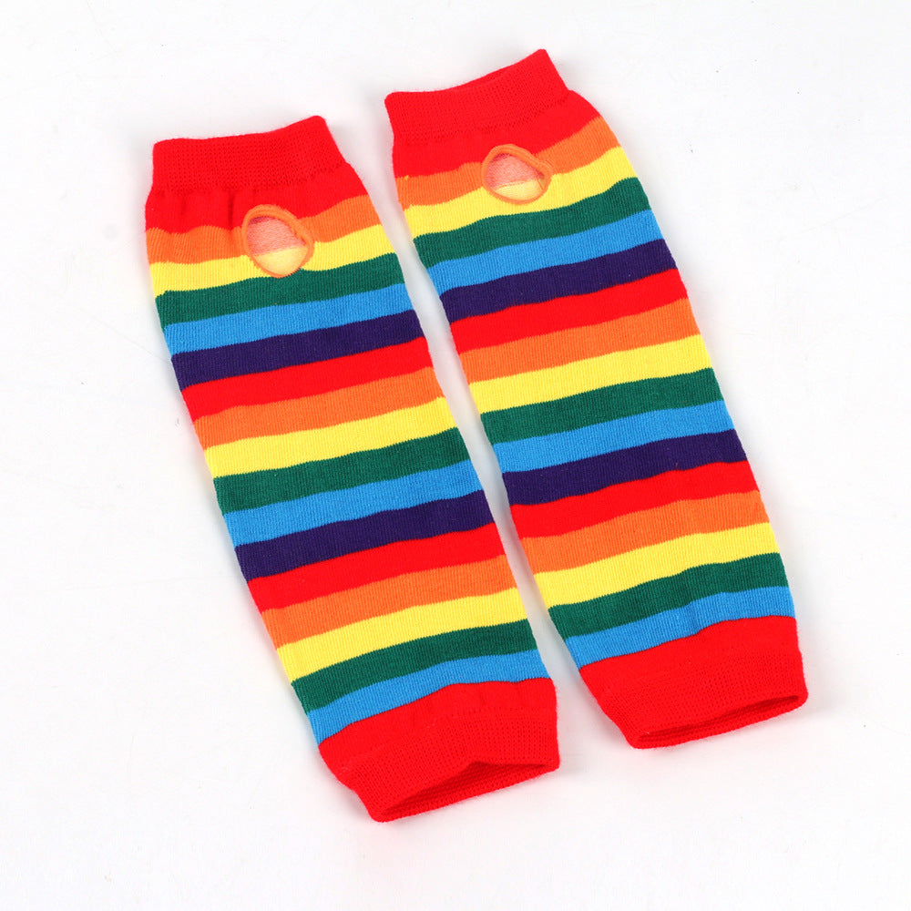 Decora Kei Rainbow Knit Arm Warmers Stretchy sleeves Land Decora