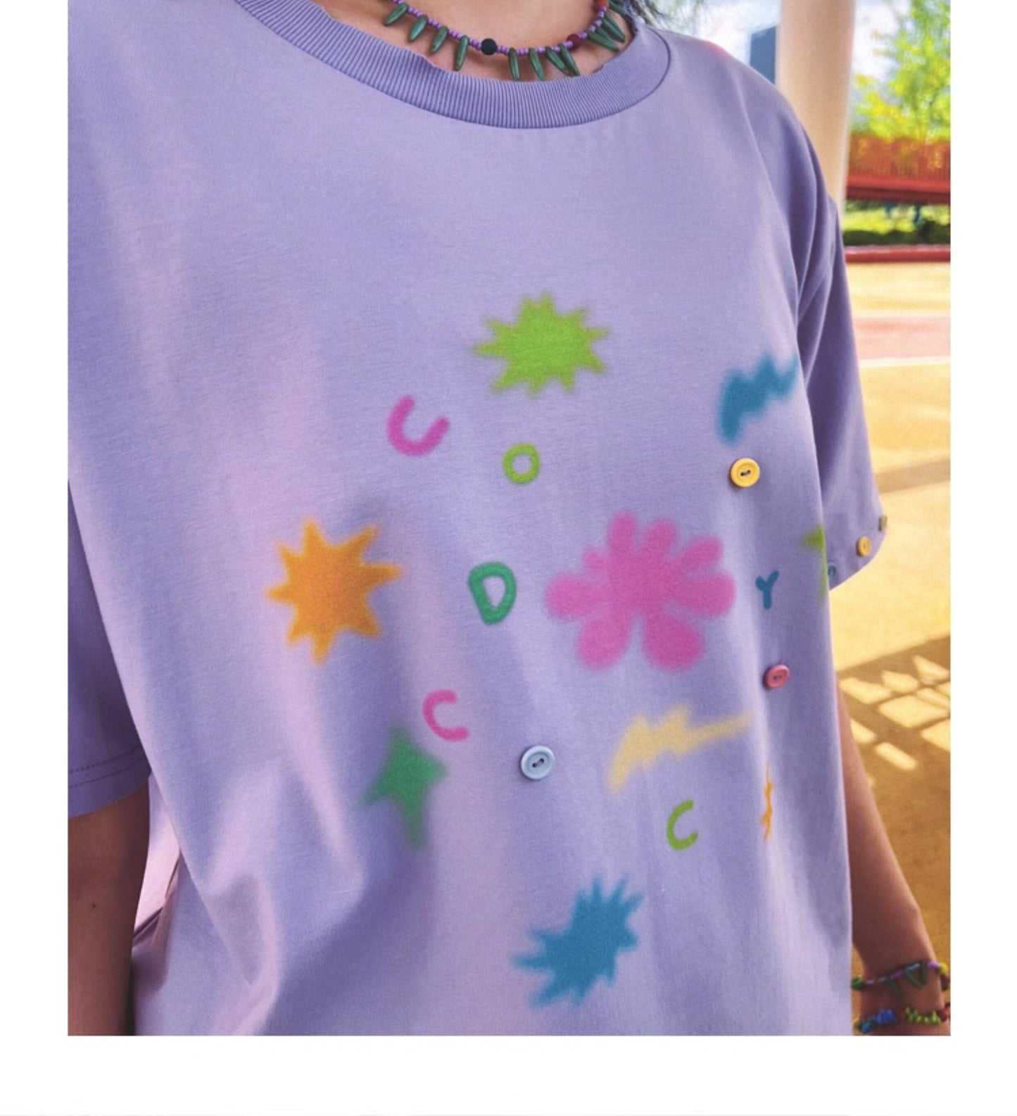 uodycoco β Retro Graphic Button T-Shirt shirt uodycoco