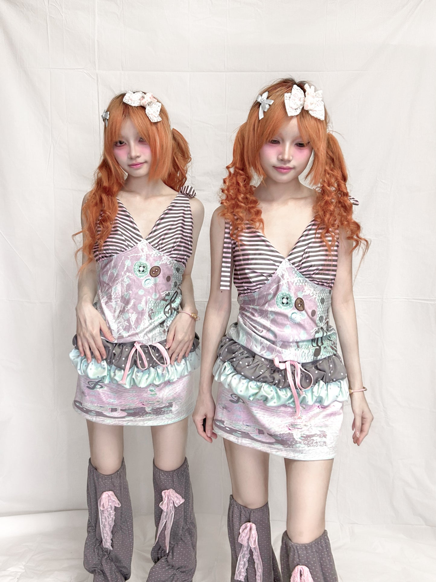 YJM with biubiu - Cream Puff Skirt with 3D Floral Edge skirt YJM with biubiu