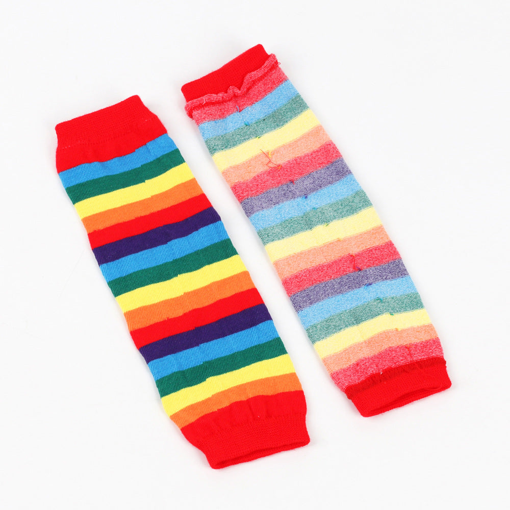 Decora Kei Rainbow Knit Arm Warmers Stretchy sleeves Land Decora