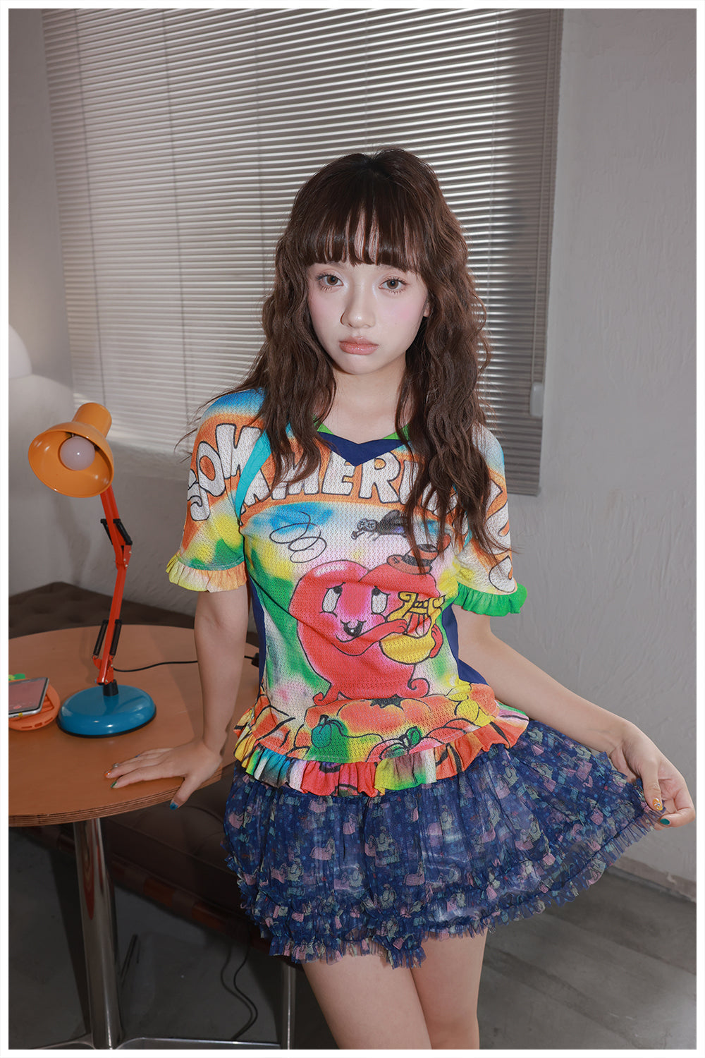 tntntutu Y2K Colorblock Heart Mesh Jersey Top – Sporty Kawaii Harajuku T-Shirt tshirt tntntutu